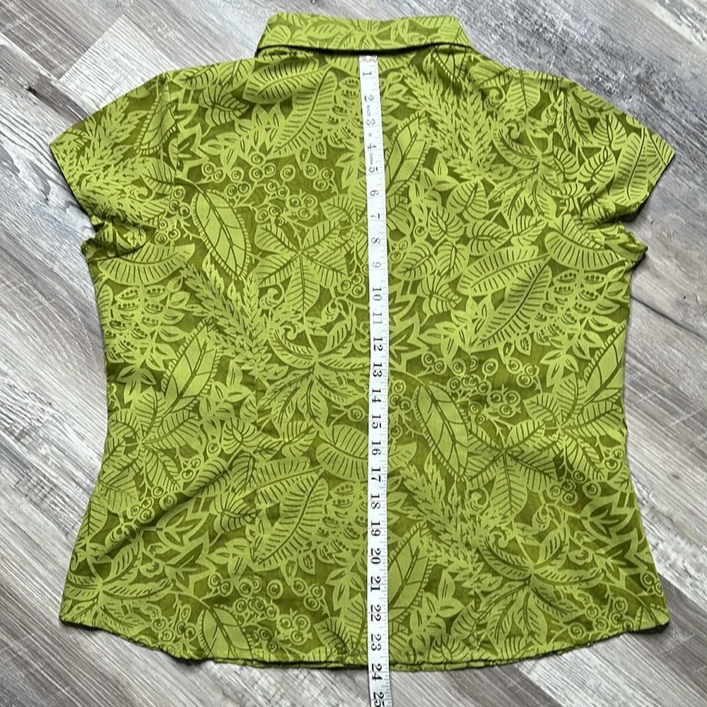Dressbarn 2 Piece Green Top Set Blouse + Cami | Large | Leaf Print | WA-1578 - Picture 8 of 16